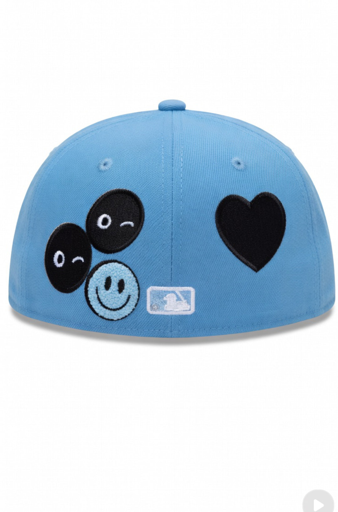 Baby Blue NY Yankees Heart Eyes 1/1 Custom New Era 59FIFTY Fitted Hat