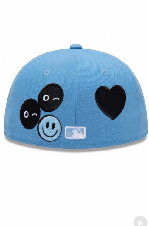 Baby Blue NY Yankees Heart Eyes 1/1 Custom New Era 59FIFTY Fitted Hat